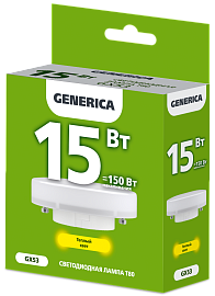 Лампа светодиодная T80 таблетка 15Вт 230В 3000К GX53 GENERICA Лампа светодиодная T80 таблетка 15Вт 230В 3000К GX53 GENERICA