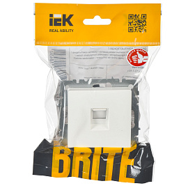 Розетка компьютерная RJ45 кат.6 РК11-БрБ белый BR-K10-2-K01 BRITE  IEK Розетка компьютерная RJ45 кат.6 РК11-БрБ белый BR-K10-2-K01 BRITE  IEK