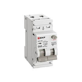 Выключатель автоматический дифференциального тока АВДТ-63N 1P+N 63А 30мА характеристика C тип AC электронный 6кА PROXIMA  D63N26E63C30 EKF Выключатель автоматический дифференциального тока АВДТ-63N 1P+N 63А 30мА характеристика C тип AC электронный 6кА PROXIMA  D63N26E63C30 EKF
