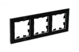 Рамка для розеток и выключателей 3 поста Atlasdesign Nature стекло черный ATN321003 Systeme Electric Рамка для розеток и выключателей 3 поста Atlasdesign Nature стекло черный ATN321003 Systeme Electric