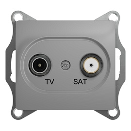 Розетка TV+SAT телевизионная+спутниковая GLOSSA скрытой установки оконечная 1dB механизм алюминий GSL000397 Systeme Electric Розетка TV+SAT телевизионная+спутниковая GLOSSA скрытой установки оконечная 1dB механизм алюминий GSL000397 Systeme Electric
