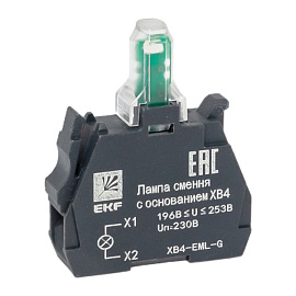 Лампа сменная c основанием XB4 зеленая 230В XB4-EML-G EKF PROxima Лампа сменная c основанием XB4 зеленая 230В XB4-EML-G EKF PROxima