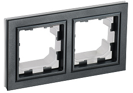 Рамка 2-местная IP44 РУ-2-БрЧ-44 черный BR-M22-44-K02 BRITE  IEK Рамка 2-местная IP44 РУ-2-БрЧ-44 черный BR-M22-44-K02 BRITE  IEK