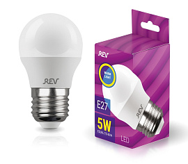 Лампа светодиодная    5Вт Е27 G45 2700K 350Лм матовая 220В Шар 32262 7 REV Лампа светодиодная    5Вт Е27 G45 2700K 350Лм матовая 220В Шар 32262 7 REV