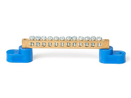 Шина "N" (ноль) 12 отвер. на 2 угл.  изол. (синий) ШНИ-6*9-12-У2 081-01-05	HLT Шина "N" (ноль) 12 отвер. на 2 угл.  изол. (синий) ШНИ-6*9-12-У2 081-01-05	HLT