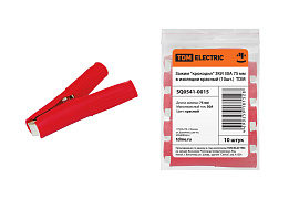Зажим "крокодил" ЗКИ 30А 75мм в изоляции красный SQ0541-0015 TDM Зажим "крокодил" ЗКИ 30А 75мм в изоляции красный SQ0541-0015 TDM