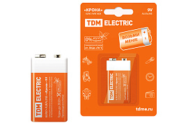 Батарейка (элемент питания) 6LR61 "Крона" 9V BP-1 SQ1702-0013 TDM Батарейка (элемент питания) 6LR61 "Крона" 9V BP-1 SQ1702-0013 TDM