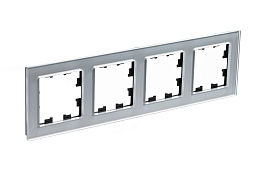 Рамка для розеток и выключателей 4 поста Atlasdesign Nature стекло алюминий ATN320304 Systeme Electric Рамка для розеток и выключателей 4 поста Atlasdesign Nature стекло алюминий ATN320304 Systeme Electric