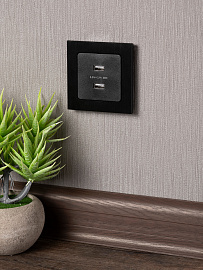 Розетка 2 USB Стокгольм скрытой установки 2,1А+2,1А механизм черный EZR16-028-10-2USB EKF PROxima Розетка 2 USB Стокгольм скрытой установки 2,1А+2,1А механизм черный EZR16-028-10-2USB EKF PROxima