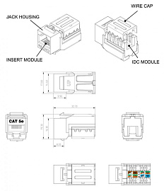 Hyperline KJNE-8P8C-C5e-90-WH Вставка Keystone Jack RJ-45(8P8C), категория 5e, 110 IDC, заделка с помощью NE-TOOL, белая Hyperline KJNE-8P8C-C5e-90-WH Вставка Keystone Jack RJ-45(8P8C), категория 5e, 110 IDC, заделка с помощью NE-TOOL, белая