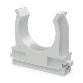 Держатель труб с защелкой д.32мм Полистирол серый PR.02732 Промрукав Держатель труб с защелкой д.32мм Полистирол серый PR.02732 Промрукав