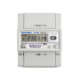 Счетчик электроэнергии однофазный многотарифный (2 тарифа) СЕ 102М R5 145-A 5-60А 230В RS485 DIN ЖКИ Энергомера Счетчик электроэнергии однофазный многотарифный (2 тарифа) СЕ 102М R5 145-A 5-60А 230В RS485 DIN ЖКИ Энергомера