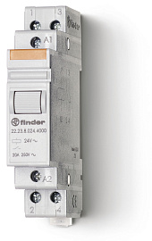 Контактор модульный 1NO+1NC 20А контакты AgSnO2 230В АС ширина 17.5мм IP20 222382304000   / 22.23.8.230.4000 Finder Контактор модульный 1NO+1NC 20А контакты AgSnO2 230В АС ширина 17.5мм IP20 222382304000   / 22.23.8.230.4000 Finder