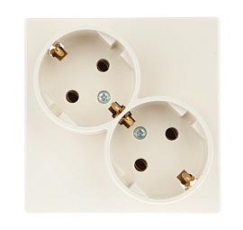 Розетка двойная Schuko без штор слоновая кость 2450459-031 Simon 24 Harmonie Розетка двойная Schuko без штор слоновая кость 2450459-031 Simon 24 Harmonie