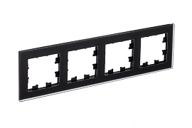Рамка для розеток и выключателей 4 поста Atlasdesign Nature матовое стекло/черный ATN331004 Systeme Electric Рамка для розеток и выключателей 4 поста Atlasdesign Nature матовое стекло/черный ATN331004 Systeme Electric