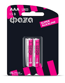 Батарейка (элемент питания) LR03 Super Alkaline BL-2  ААА .2858474 ФАZА Батарейка (элемент питания) LR03 Super Alkaline BL-2  ААА .2858474 ФАZА