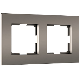 Рамка Slab на 2 поста серебро матовый Werkel W0022965 Рамка Slab на 2 поста серебро матовый Werkel W0022965