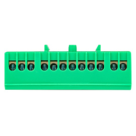 Шина "PE" (земля-ноль) 12 отверстий 6х9 мм на DIN-рейку изолированный корпус (зеленый) латунь PROxima sn0-63-12-ig EKF Шина "PE" (земля-ноль) 12 отверстий 6х9 мм на DIN-рейку изолированный корпус (зеленый) латунь PROxima sn0-63-12-ig EKF