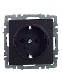Розетка 1-местная с заземлением без защитных шторок 16А РС11-1-0-БрЧ черный BR-R11-16-K02 BRITE  IEK Розетка 1-местная с заземлением без защитных шторок 16А РС11-1-0-БрЧ черный BR-R11-16-K02 BRITE  IEK