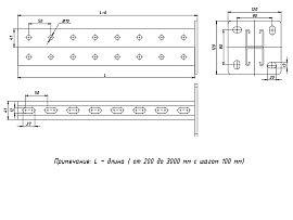 Стойка двойная 41х41х1200мм STRUT stsd414112 EKF Стойка двойная 41х41х1200мм STRUT stsd414112 EKF