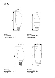 Лампа светодиодная 9 Вт E27 C35 4000К 810Лм матовая 230В свеча ECO LLE-C35-9-230-40-E27 IEK Лампа светодиодная 9 Вт E27 C35 4000К 810Лм матовая 230В свеча ECO LLE-C35-9-230-40-E27 IEK