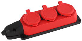 Колодка каучуковая с заземлением 3 гнезда красная 16A K-3e-RED-IP44 Б0044552 ЭРА Колодка каучуковая с заземлением 3 гнезда красная 16A K-3e-RED-IP44 Б0044552 ЭРА