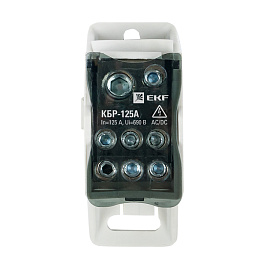 Блок распределительный (КРОСС)  крепеж на монтажную панель и DIN рейку КБР-125A EKF Блок распределительный (КРОСС)  крепеж на монтажную панель и DIN рейку КБР-125A EKF