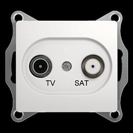 Розетка TV+SAT телевизионная+спутниковая GLOSSA скрытой установки 1dB механизм белый GSL000197 Systeme Electric Розетка TV+SAT телевизионная+спутниковая GLOSSA скрытой установки 1dB механизм белый GSL000197 Systeme Electric