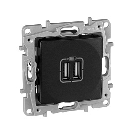 Розетка 2USB двухместная Etika антрацит 672694 Legrand Розетка 2USB двухместная Etika антрацит 672694 Legrand