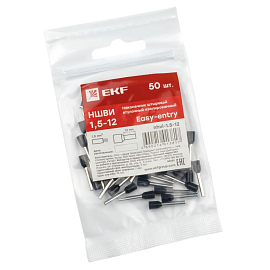 Наконечник НШВИ  1.5-12 штыревой втулочный изолированный (уп 50шт) EKF nhvi-1.5-12 /10 уп/ Наконечник НШВИ  1.5-12 штыревой втулочный изолированный (уп 50шт) EKF nhvi-1.5-12 /10 уп/