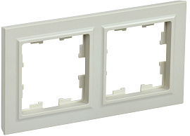 Рамка 2-местная РУ-2-БрКр бежевый BR-M22-K10 BRITE  IEK Рамка 2-местная РУ-2-БрКр бежевый BR-M22-K10 BRITE  IEK