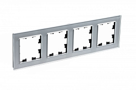 Рамка для розеток и выключателей 4 поста Atlasdesign Nature стекло алюминий ATN320304 Systeme Electric Рамка для розеток и выключателей 4 поста Atlasdesign Nature стекло алюминий ATN320304 Systeme Electric