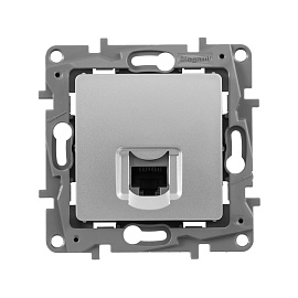 Розетка RJ45 компьютерная Etika информационная cat.5e UTP алюминий 672441 Legrand Розетка RJ45 компьютерная Etika информационная cat.5e UTP алюминий 672441 Legrand