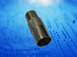 TV-Переходник TV-гнездо - F-гнездо P108-59 цинк TV-Переходник TV-гнездо - F-гнездо P108-59 цинк