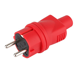 Вилка каучуковая с/з прямая, красная 16А, IP44, 2Р+Е, 3680Вт, 27455 1 Duwi Вилка каучуковая с/з прямая, красная 16А, IP44, 2Р+Е, 3680Вт, 27455 1 Duwi