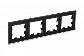 Рамка для розеток и выключателей 4 поста Atlasdesign Nature матовое стекло/черный ATN331004 Systeme Electric Рамка для розеток и выключателей 4 поста Atlasdesign Nature матовое стекло/черный ATN331004 Systeme Electric