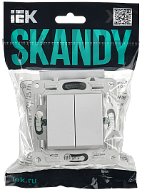 Выключатель 2-клавишный 10А SK-V04W арктический белый SKANDY SK-V20-0-10-K01 IEK Выключатель 2-клавишный 10А SK-V04W арктический белый SKANDY SK-V20-0-10-K01 IEK