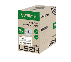 Витая пара неэкранированная U/UTP кат.5e 4x2x0,48 (24 AWG) LSZH нг(A)-HF Серая одножильная внутренняя WR-UTP-4P-C5E-L-LSZH-GY WRline Витая пара неэкранированная U/UTP кат.5e 4x2x0,48 (24 AWG) LSZH нг(A)-HF Серая одножильная внутренняя WR-UTP-4P-C5E-L-LSZH-GY WRline
