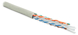 Кабель витая пара неэкранированная U/UTP кат.6 4x2x0,57 (23 AWG) PVC Серая одножильная внутренняя UUTP4-C6-S23-IN-PVC-GY-305 Hyperline Кабель витая пара неэкранированная U/UTP кат.6 4x2x0,57 (23 AWG) PVC Серая одножильная внутренняя UUTP4-C6-S23-IN-PVC-GY-305 Hyperline