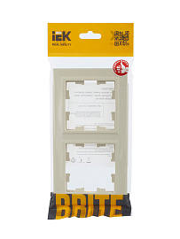 Рамка 2-местная РУ-2-БрКр бежевый BR-M22-K10 BRITE  IEK Рамка 2-местная РУ-2-БрКр бежевый BR-M22-K10 BRITE  IEK