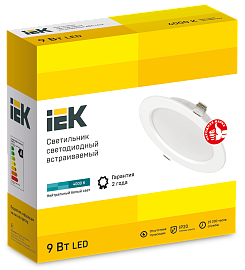 Светильник светодиодный ДВО  9Вт 1612 белый круг 4000К IP20 IEK LDVO0-1612-09-4000-K01 Светильник светодиодный ДВО  9Вт 1612 белый круг 4000К IP20 IEK LDVO0-1612-09-4000-K01