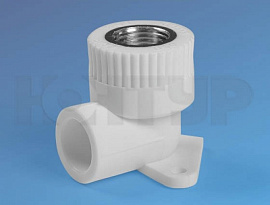 PPR Угольник комб. с крепл. ВР D25-1/2  (водорозетка) КОНТУР НСК PPR Угольник комб. с крепл. ВР D25-1/2  (водорозетка) КОНТУР НСК