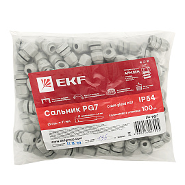 Сальник PG 7 диаметр проводника 3-6,5 мм IP54  (plc-pg-7)   EKF Сальник PG 7 диаметр проводника 3-6,5 мм IP54  (plc-pg-7)   EKF