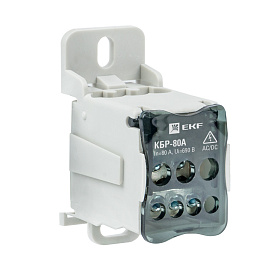Блок распределительный (КРОСС)  крепеж на монтажную панель и DIN рейку КБР-80A EKF Блок распределительный (КРОСС)  крепеж на монтажную панель и DIN рейку КБР-80A EKF