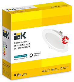 Светильник светодиодный ДВО  9Вт 1612 белый круг 4000К IP20 IEK LDVO0-1612-09-4000-K01 Светильник светодиодный ДВО  9Вт 1612 белый круг 4000К IP20 IEK LDVO0-1612-09-4000-K01