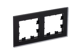 Рамка для розеток и выключателей 2 поста Atlasdesign Nature матовое стекло/черный ATN331002 Systeme Electric Рамка для розеток и выключателей 2 поста Atlasdesign Nature матовое стекло/черный ATN331002 Systeme Electric