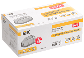 Светильник потолочный промышленный 1202 НПП большой овал белый с решеткой 1*100Вт Е27 IP54 IEK Светильник потолочный промышленный 1202 НПП большой овал белый с решеткой 1*100Вт Е27 IP54 IEK