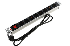 Блок розеток Rem-16 с выкл., 8 Schuko, 16A, алюм., 19", шнур 3 м. R-16-8S-V-440-3 ЦМО Блок розеток Rem-16 с выкл., 8 Schuko, 16A, алюм., 19", шнур 3 м. R-16-8S-V-440-3 ЦМО