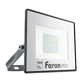Прожектор светодиодный  30Вт LL-1000 6400K 3000Лм LED OSRAM IP65 AC175-265V/50Hz черный 41539 Feron Pro Прожектор светодиодный  30Вт LL-1000 6400K 3000Лм LED OSRAM IP65 AC175-265V/50Hz черный 41539 Feron Pro