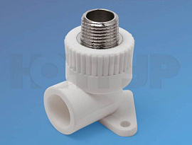 PPR Угольник комб. с крепл. НР D25-1/2  (водорозетка) КОНТУР НСК PPR Угольник комб. с крепл. НР D25-1/2  (водорозетка) КОНТУР НСК